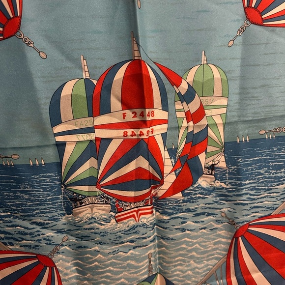 Vintage Hermes Colorful Nautical Scarf with Parasail Design - Picture 6 of 6